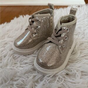 Sparkly Silver Glitter Boots